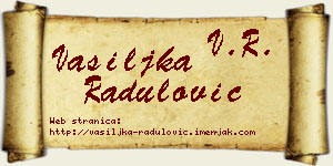 Vasiljka Radulović vizit kartica